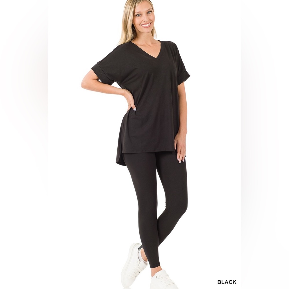 Black soft microfiber lounge set